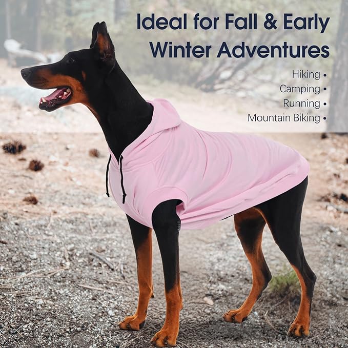 IECOii Dog Hoodie for Small Dogs,Thin Dog Sweatshirt with Hood Suit for Spring Fall Early Winter,Breathable & Lightweight Pet Sweater for Schnauzer, Pug,French Bulldog,Pink, M (No Fleece Lined)