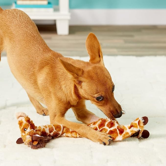 SPOT Skinneeez Giraffe 14 Inch Stuffing-Free Plush Squeaky Dog Toy – Soft Interactive Chew Toy for Small and Medium Dogs – Mess-Free Play for Light & Moderate Chewers