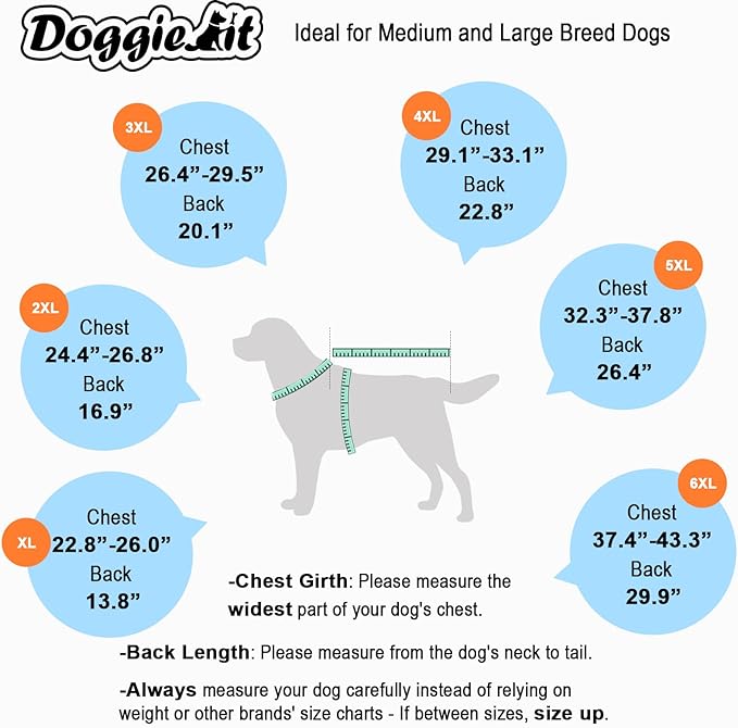DoggieKit Dog Winter Coat, Waterproof Warm Jacket with Harness Built in, Reflective Cold Weather Doggie Vest, Windproof Turtleneck Pet Snowsuit, Adjustable Puffer Jacket for Medium Dogs, Green 2XL