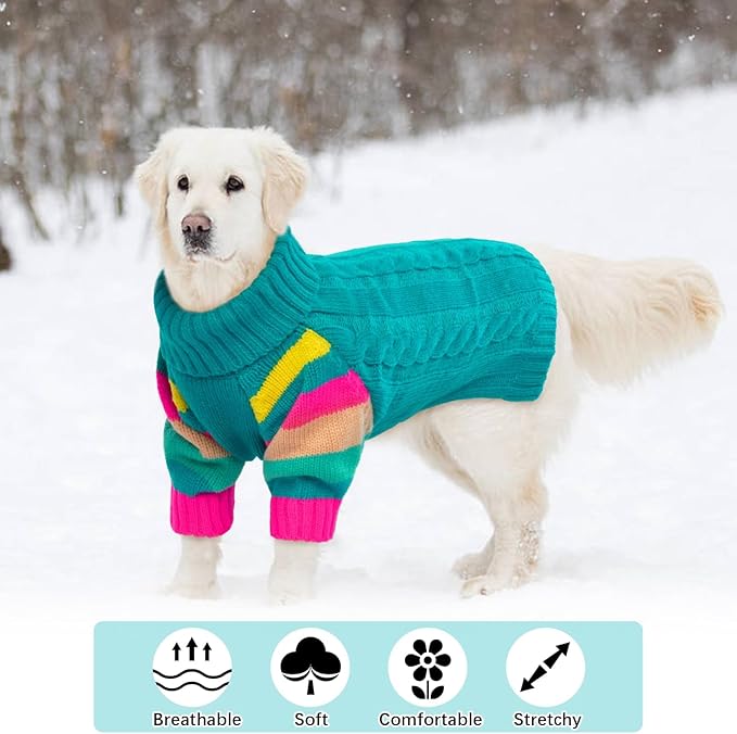 XLarge Dog Sweaters Male Female, Large Dog Sweater Turtleneck Stretchy, XL Dogs Sweaters for Winter Spring Autumn Christmas, Sweater for Extra Large Dogs Collie Pitbull, Pet Knitwear XL