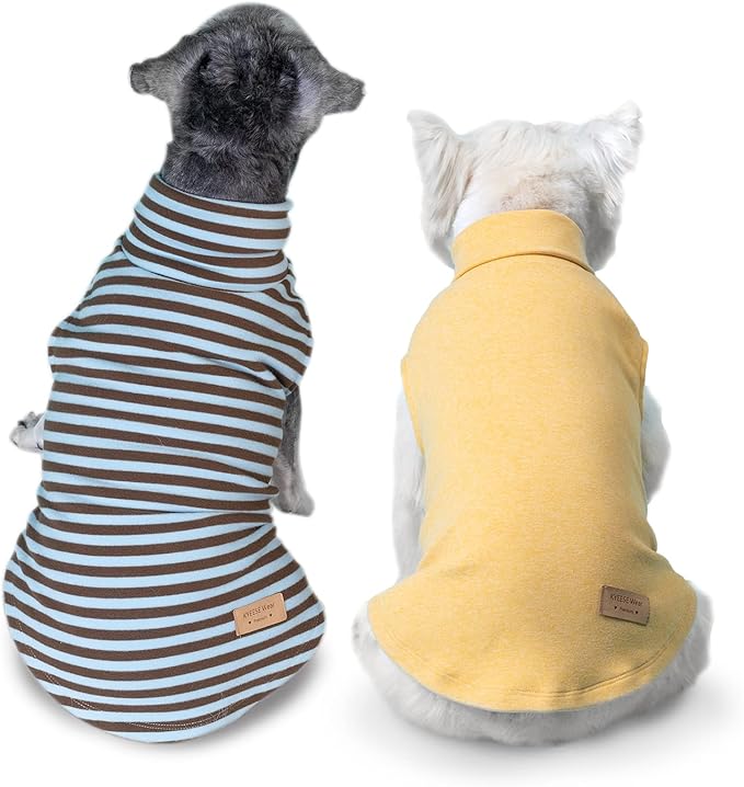 KYEESE 2Pack Dog Sweater Soft Dog Sweatshirt Pullover Pet Sweaters for Medium Dogs Male Warm Pet Coats Stretchy Pets Clothes Turtleneck Dogs Clothes