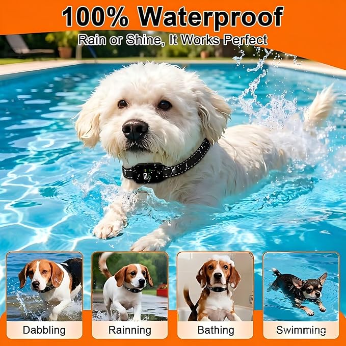 Bark Collar, Dog Bark Collar, Training Bark Collar | 5-60LBS Small & Medium Dogs, IP67 Waterproof, Rechargeable Anti Barking Collar with 3Modes, 5 Beep&7 Level Sensitivity Black
