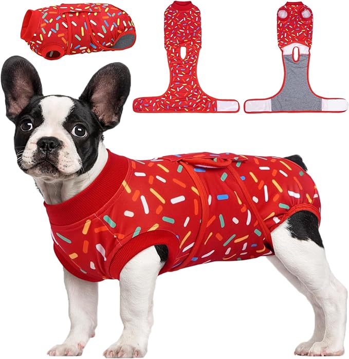 Kuoser Dog Recovery Suit for Female Male Dogs, Post-Surgery Bodysuit for Spay Neuter, Dog Onesie After Surgery, Anti-Licking Pet Surgical Recovery Suit