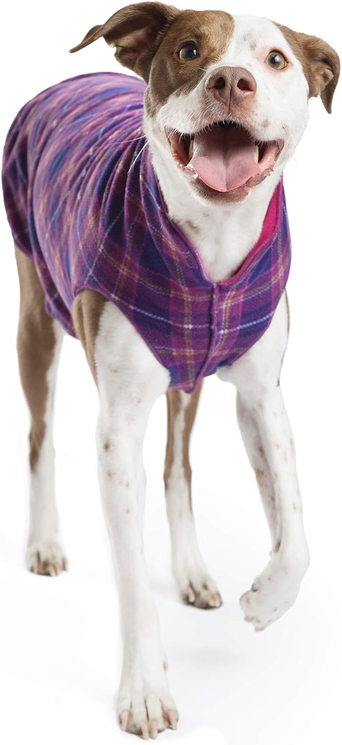 Goldpaw Duluth Double Fleece Dog Sweater Vest for Large Dogs - Soft, Stretchy Dog Fleece - Warm Pet Jacket for Fall and Winter - Premium Pet Outerwear - Machine Washable - Mulberry/Fuchsia - Size 24