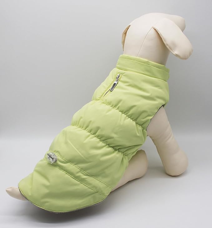 Warm Dog Coat Jacket with Detachable Hood Harness Hole Winter Coat Pet Clothes Dog Cold Weather Coats Cozy Snow Jacket Vest for Small Medium Large Dogs - Blake (Mint, X-Small)