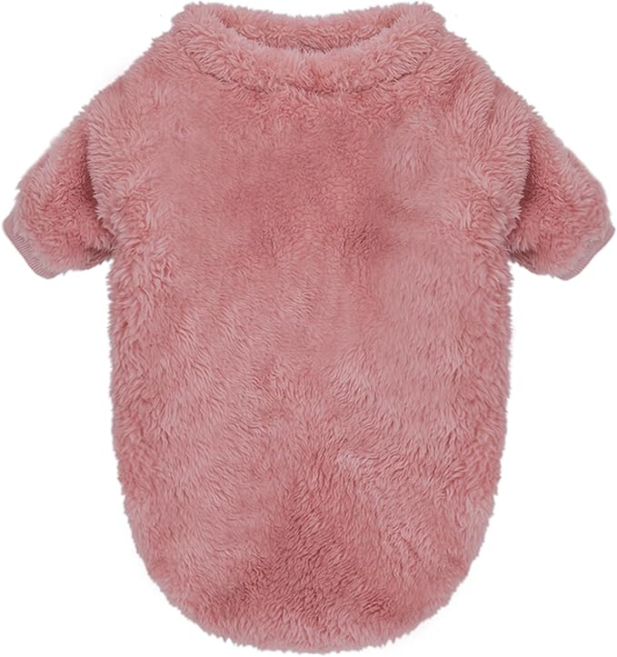 Dog Sweaters Clothes Coat for Small Dogs Boy or Girl Cat Puppy Coat Sweatshirts Soft Warm Fluffy Winter Jacket Apparels (Old Rose,Pale Pink,Pale Lavender, Large)