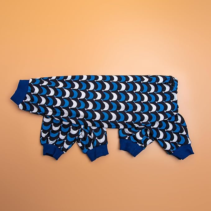 LovinPet Jammies for Large Dogs - Anti Licking & Anxiety Calming Dog Shirt, Lightweight Stretchy Summertime Print, Pitbull Shirt, Large Dogs Onesie, Pitbull Clothes, Dog Costume for Parties, Black XL