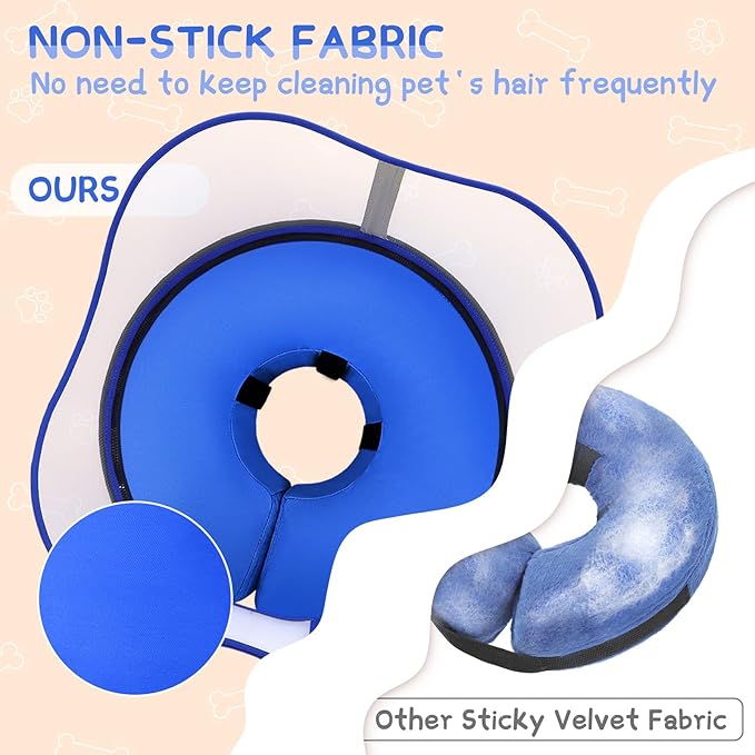 Supet Raised Inflatable Dog Cone Collar to Stop Licking, Soft Dog Cone Alternative After Surgery, Pet Neck Donut Collar for Small Medium Large Dogs