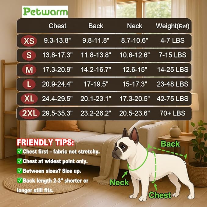 PetWarm Reversible Dog Winter Coat, Windproof Dog Puffer Vest, Soft Vest for Dogs with Hook-and-Loop Strap for Easy Dressing, Waterproof Coat for Dogs with Adjustable Fit, Green, M