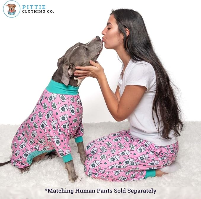 Pittie Clothing Pit Bull Dog Pajamas – Full Coverage Dog Onesie, Soft Pajama Outfit for Medium, Large, XL & XXL Breeds
