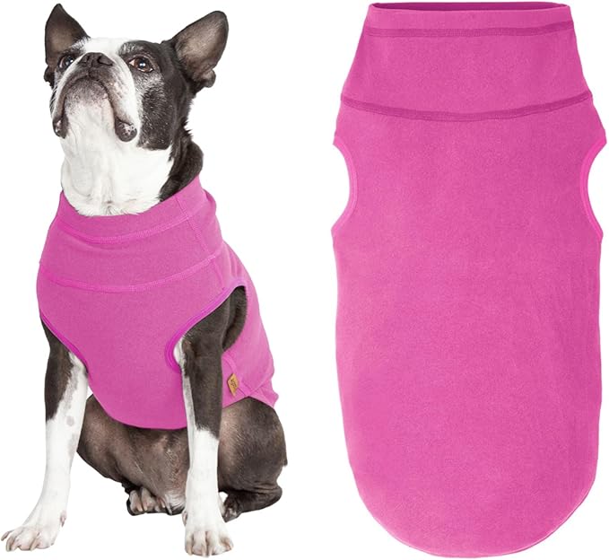 Gooby Microfiber Stretch Fleece Vest Dog Sweater - Pink, 6X-Large - Warm Pullover Microfiber Fleece Dog Jacket for Small to Large Dogs