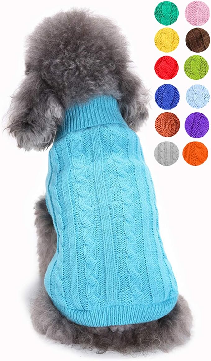Warm Classic Turtleneck Winter Dog & Cat Sweater - Small, Medium, Large - Cute Christmas Sweater for Girls & Boys