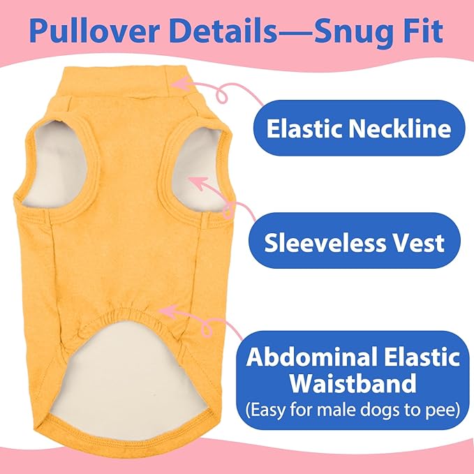 Dog Fleece Shirt - Yellow, XS - Stretchable Sleeveless Vest | Warm Lightweight Sweatershirt, Pullover Design for Puppy,Chihuahua Clothes,Autumn/Winter Outdoor Clothing