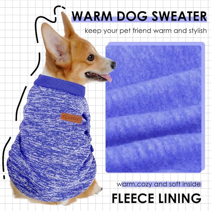 3 Pack Dog Sweaters for Small Dogs Girl Boy Winter Fleece Clothes Warm Soft Dog Sweatshirt Outfit for Dogs Cats Pet Apparel (Green, X-Small)