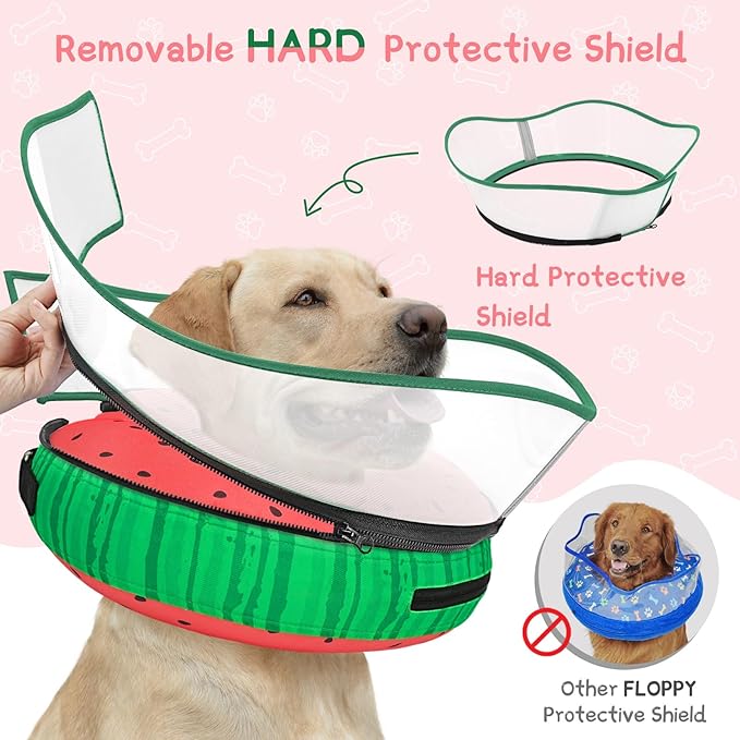Supet Raised Inflatable Dog Cone Collar to Stop Licking, Soft Dog Cone Alternative After Surgery, Pet Neck Donut Collar for Small Medium Large Dogs
