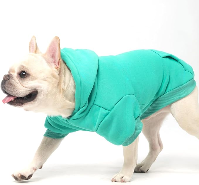 KOOLTAIL Basic Dog Hoodie - Soft and Warm Dog Hoodie Sweater with Leash Hole and Pocket, Pet Winter Coat, Cold Weather Clothes Sweatshirt for Small Medium Large Dogs Puppy Cat Boys Girls Lake Blue XL