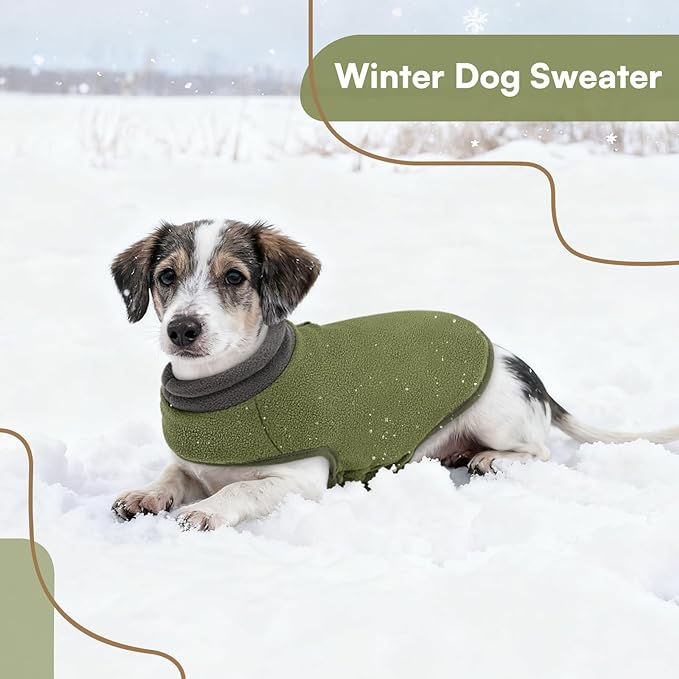 Queenmore Dog Sweater,Soft Fleece Vest Pullover Dogs Jacket with Elastic Stretchable,Warm Winter Dog Coats Cold Weather Doggy Dachshund Sweaters for Small Dogs Cats Boy or Girl (Green, XL)