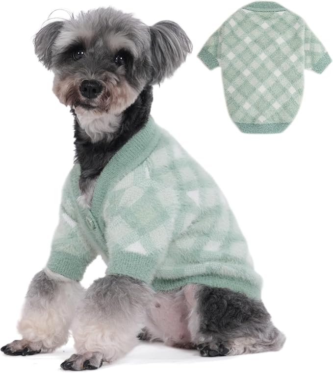 Dog Sweater, Sweaters for Small Dogs, Warm Soft Pet Clothes for Puppy, Medium Large Cat, Dogs Girl or Boy, Dog Shirt for Winter Christmas (Green, Medium)