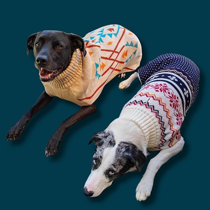 Cozy Dog Sweater for Outdoor Adventures—Breathable & Insulating Knit—Classic Fit—Backpacking Gear for Dogs—Dog Hiking Gear—Dog Camping Gear (Small, Nordic)