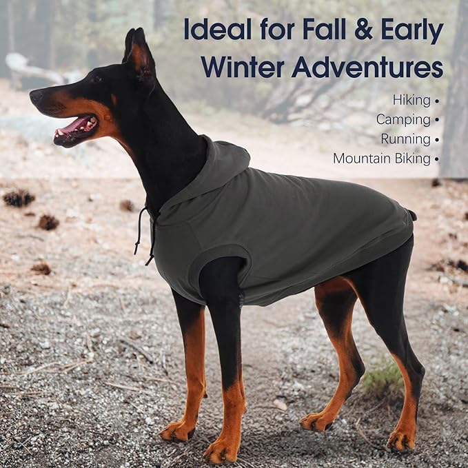 IECOii Dog Hoodie for Large Dogs, Great Dane Sweaters for Giant Breed Dogs, Breathable Lightweight Extra Large Pet Sweathshirt with Hood, XXXL Dog Hoodies for Mastiff, Grey, 3XL,(No Fleece Lined)