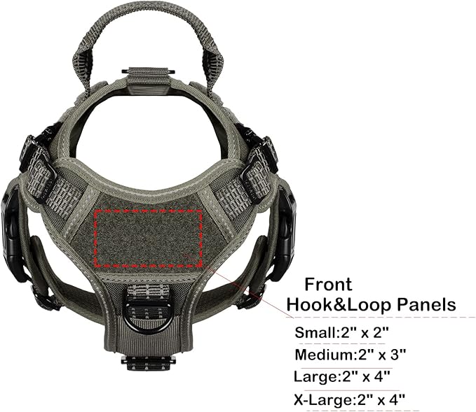 ICEFANG Tactical Dog Harness, Small Size,2X Metal Buckle,Working Dog MOLLE Vest with Handle,No Pulling Front Leash Clip,Hook and Loop Panel (Green,S (Pack of 1))