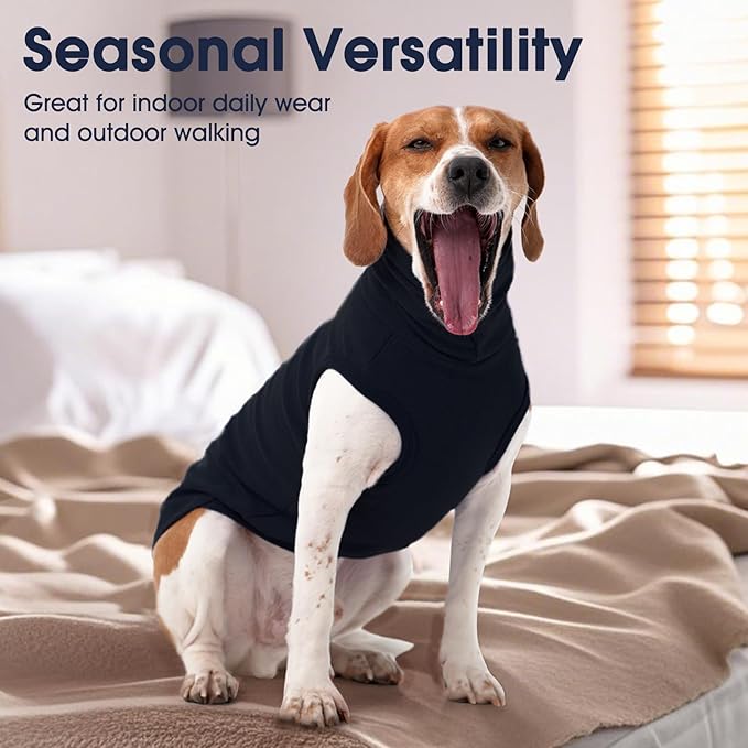 IECOii XL Dog Sweater - Stretch Fleece Vest with Turtleneck - Black,X-Large, Warm Pullover Dog Fleece Coat for Large Dogs - Christmas Pet Sweatshirt for Boys & Girls, Machine Washable