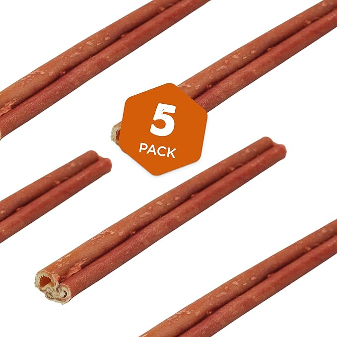 Best Bully Sticks Smoked Bully Sticks with Collagen for Dogs - 5-6 Inch, 5 Count (Pack of 1) - Natural, Grain Free Dog Chews - Medium, Long-Lasting Treats for Aggressive Chewers