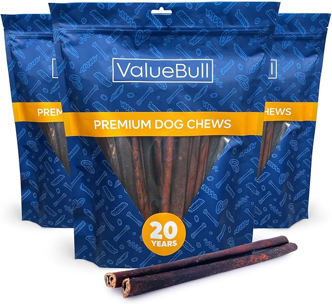 ValueBull Collagen Sticks for Dogs, 12 Inch Medium Chews, Natural Long-Lasting Dog Treats, 75 Count - Supports Joints, Skin & Coat with Chondroitin & Glucosamine
