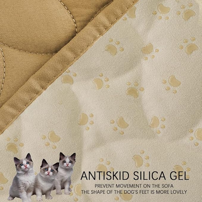 Ameritex Waterproof Pet Bed Cover Anti-Slip Dog Bed Blanket for Sofa and Furniture Waterproof New Pattern Design (Sand, 30x90 Inch (Pack of 1))