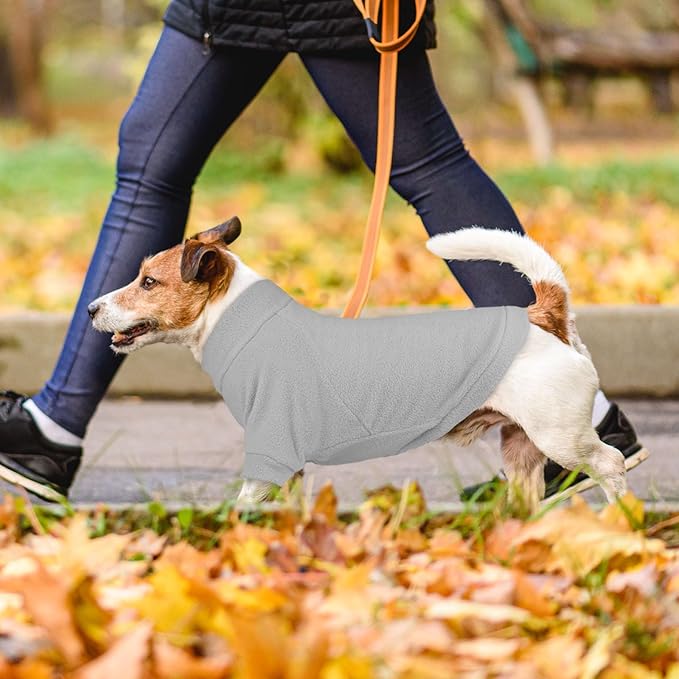 3 Pack Dog Sweater Fleece Pet Clothes Turtleneck Soft Warm Sweatshirt Dog Sweaters for Small Dogs Puppy Sweater Boy Girl Pet(Gray+Blue+Coffee,XS)