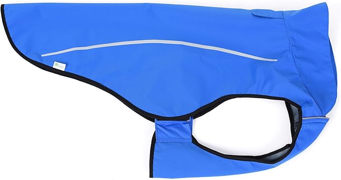 Mile High Life Dog Raincoat, Adjustable Waterproof Reflective Rain Jacket for Small Medium Large Dogs, Lightweight Breathable Pet Rain Coat with Leash Hole(Blue,S Chest 22-25")
