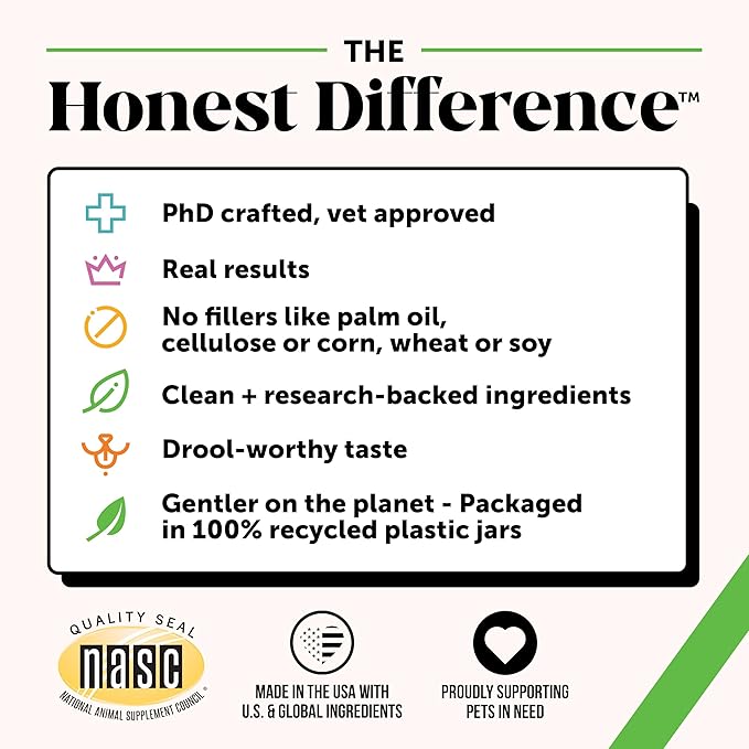 Pet Honesty Probiotics for Dogs - Digestive Enzymes Promotes Gut Health, Dog Probiotics for Bowel Support, Fiber for Regularity, Prebiotics for Immune Health & Gut Flora (Pumpkin, 90 ct)