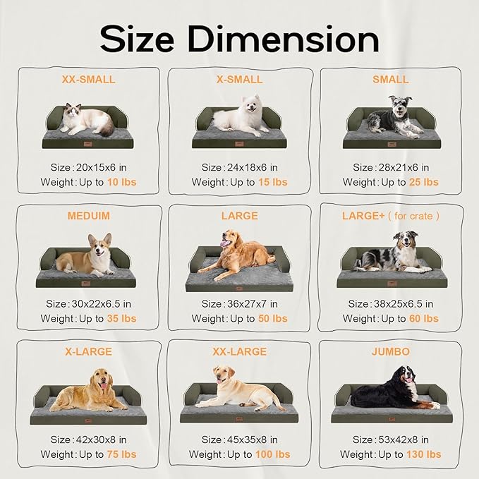 Small Dog Bed and Cat Sofa Waterproof Orthopedic Dog Beds for Small Dogs Cat Bed Comfy Pet Couch Sofa Beds with Washable Removable Cover & Non-Slip Bottom