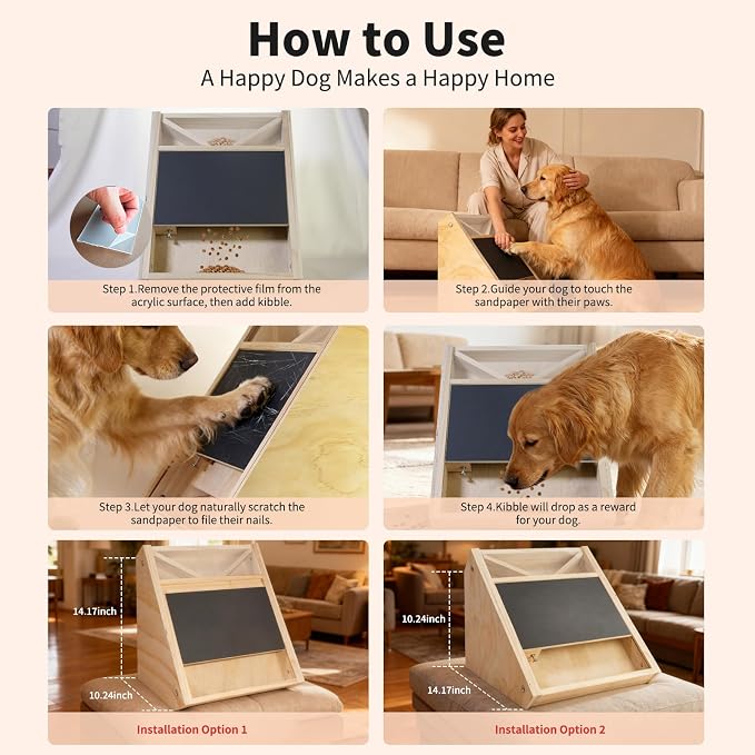 Dog Scratch Board with Treats (Light Natural Pine)