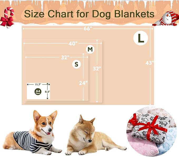 Stuffed Beige Premium Soft Dog Blankets for Large Dogs, Calming Indoor Cat Blanket Washable for Bed Couch Protection, Dog Essentials 42 * 65 inches