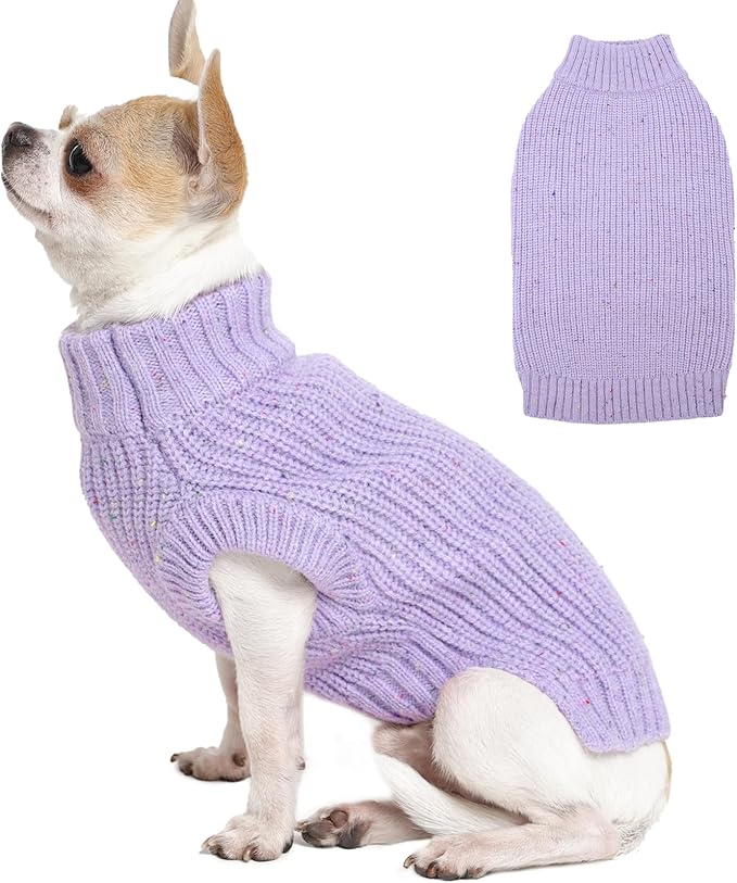 MIGOHI XS Cute Dog Sweater, Sleeveless Knit Puppy Pullover | Soft Thermal Knit Cloth for Boy Girl, All-Season Breathable Dogs Sweater, Machine Washable, XS, Purple