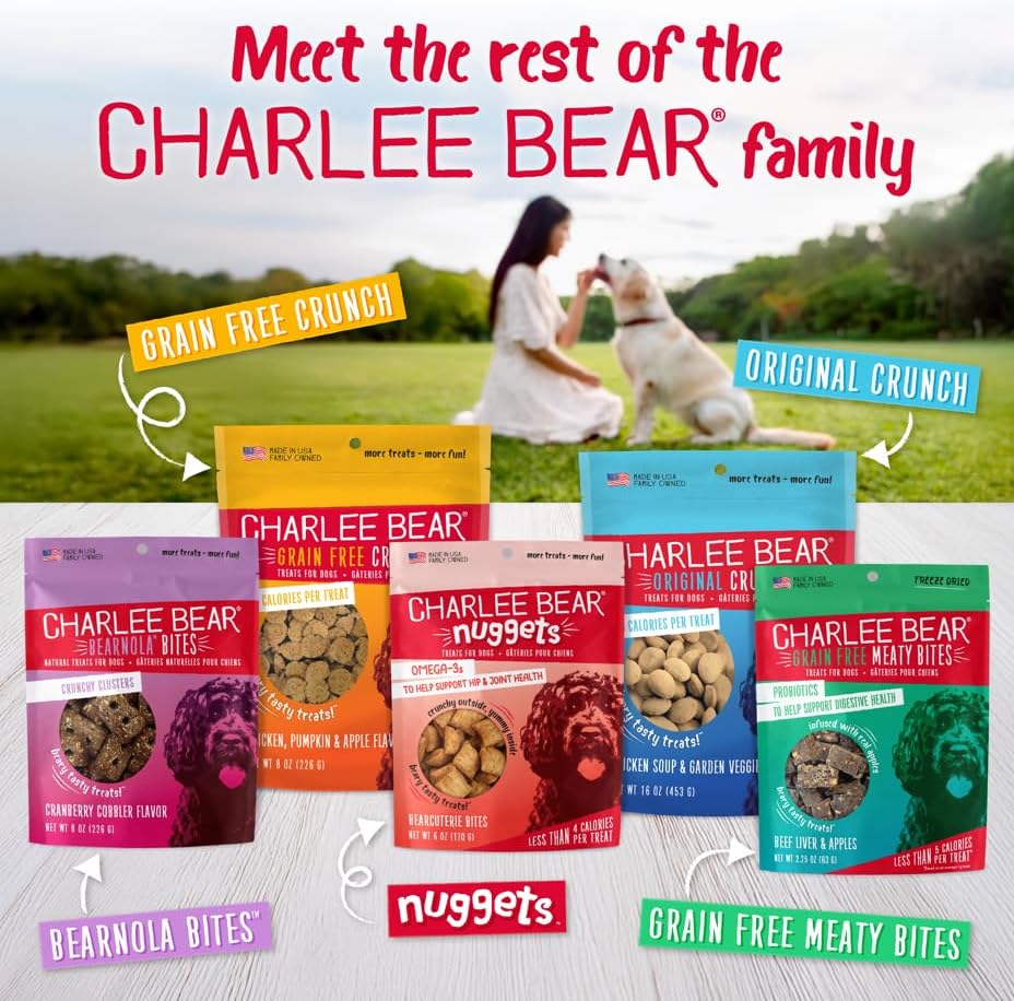 Charlee Bear Original Crunch Dog Training Treats, 16 oz, 3-Pack