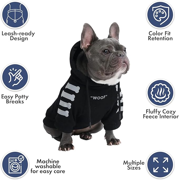 Spark Paws Dog Hoodie – Premium Dog Sweater for Small, Medium, and Large Dogs | Warm Outfits for French Bulldogs, Pitbull, Puppy, Winter Jacket Alternative - Woof - 5XL