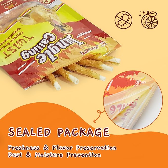 Jungle Calling Dog Treats, Chicken Wrapped Rawhide Sticks Dog Chews, Rawhide Chewy Training Snacks for Small, Medium & Large Dogs, 2 lbs (3 Packs)
