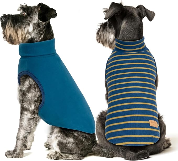 KYEESE 2Pack Dog Sweater Pullover Dog Sweaters for Small Dogs Male Warm Pet Coats Stretchy Pets Clothes Soft Pet Sweatshirt Turtleneck Dogs Clothes