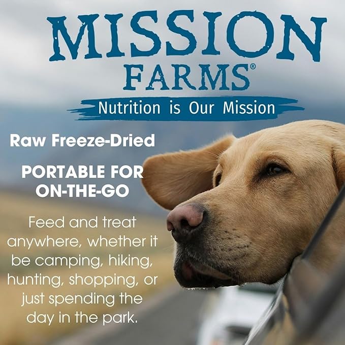 Mission Farms Freeze-Dried Dog Treats, Raw Pet Food Topper Training Rewards, Made in USA, Chicken & Blueberry (3 oz)