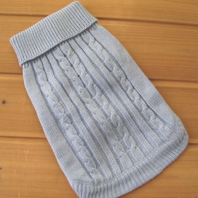 Tangpan Turtleneck Classic Straw-Rope Pro Pet Dog Sweater Apparel (Blue,XL)