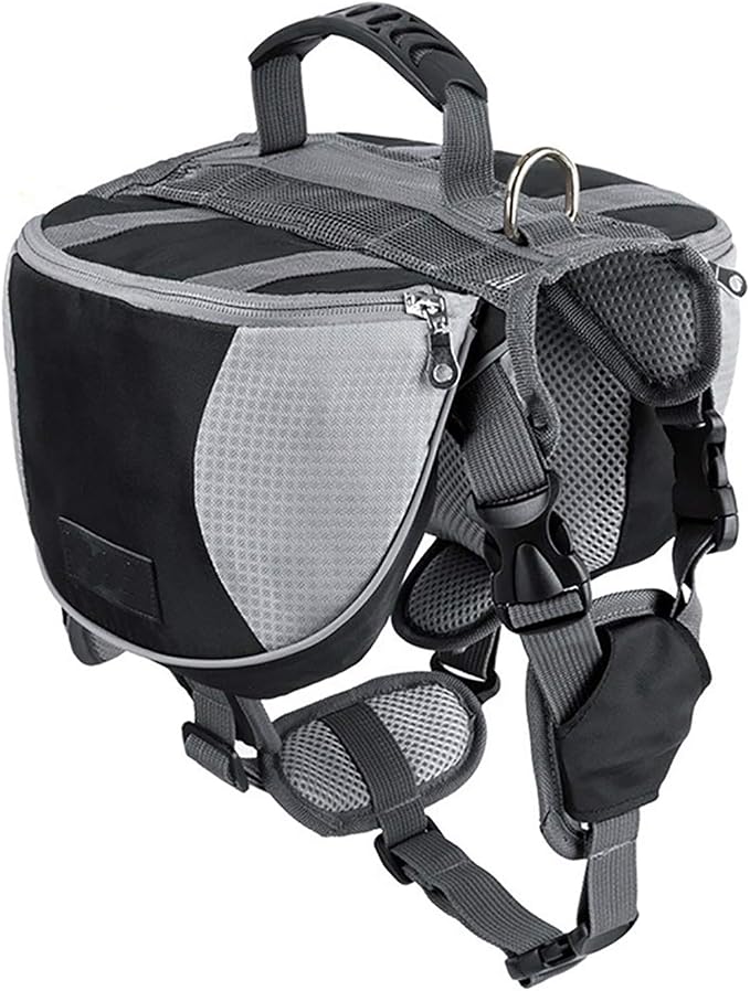 Adjustable Service Dog Supply Backpack Saddle Bag for Camping Hiking Training