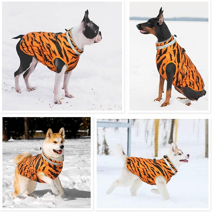 Dog Jackets for Medium Dogs,Medium Dog Coat,Warm Pet Winter Coat Zip Up Back,Waterproof Dogs Jacket with D-Ring,Pet Cold Weather Coats with Fleece Lined, Snowsuit Pug Boston Terrier,M