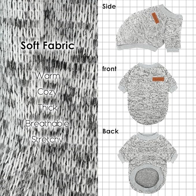 1 Pack Dog Sweaters for Small Dogs Girl Boy Winter Fleece Clothes Warm Soft Dog Sweatshirt Outfit for Dogs Cats Pet Apparel