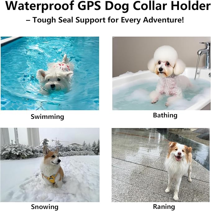 1Pc Air Tags Dog Collar Tracker, Waterproof Pet Collar Location Tracker with Air-Tag Chip for Apple Find My (iOS only) (Blue, S)