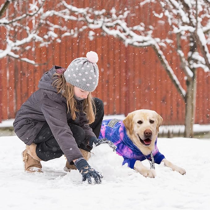 Dog Hoodies Winter Coat for Large Medium Dogs, Pullover 6 Legs Warm Coat Hooded Sweatshirt, Fleece Hoodie for Cold Weather (Bandhnu Pink, X-Large)