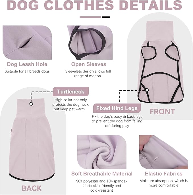 ROZKITCH Dog Winter Coat Soft Pullover Pajamas, Pet Windproof Warm Cold Weather Jacket Vest Cozy Jumpsuit Apparel Outfit Clothes for Small Medium Large Giant Walking Hiking Travel Light 2XL