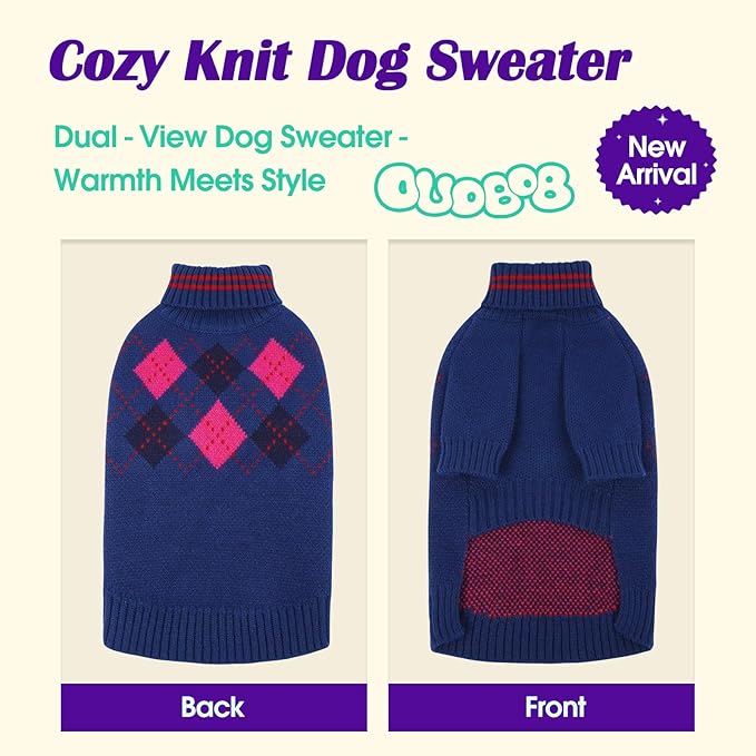 Dog Sweater For Medium Large Dogs, Cold Weather Cable Knit Pullover, Thick Warm Turtleneck Winter Clothes for French Bulldog, Labrador, Golden Retriever, German Shepherd, Great Dane- Blue XXXXL