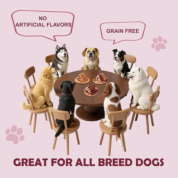 ASMPET Dog Treats Bones, Chicken & Duck Wrapped Beef Cartilage, Rawhide Free & Grain Free Dog Snacks